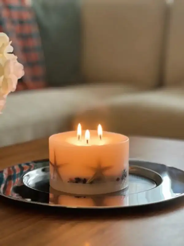 Deniz Yıldızı & Lavanta Çiçeği Silindir Mum