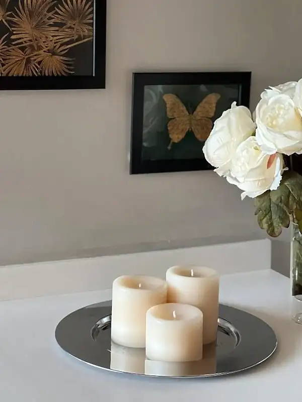 Premium Serisi Kokulu Beyaz Silindir Mum