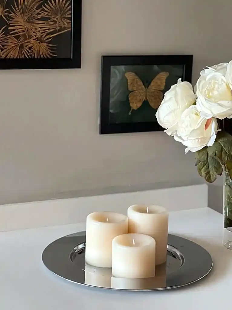 Premium Serisi Kokulu Beyaz Silindir Mum