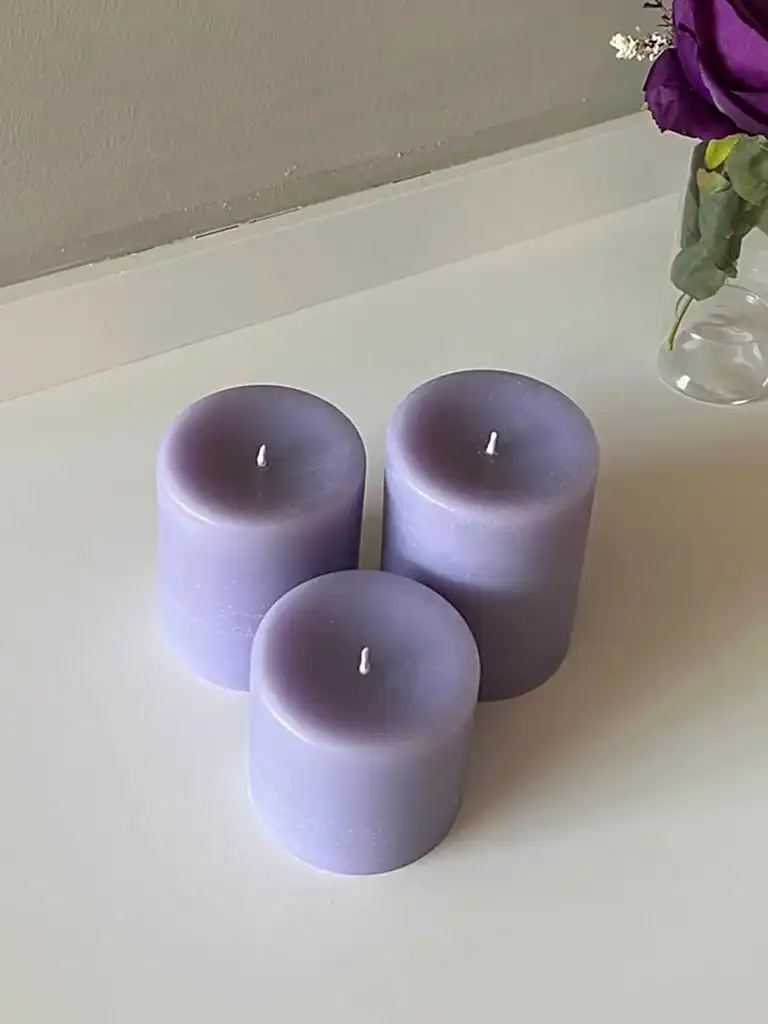 Premium Serisi Kokulu Mor Silindir Mum - Görsel 2