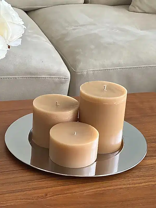 3'lü Set Silindir Beyaz Mum - Görsel 6