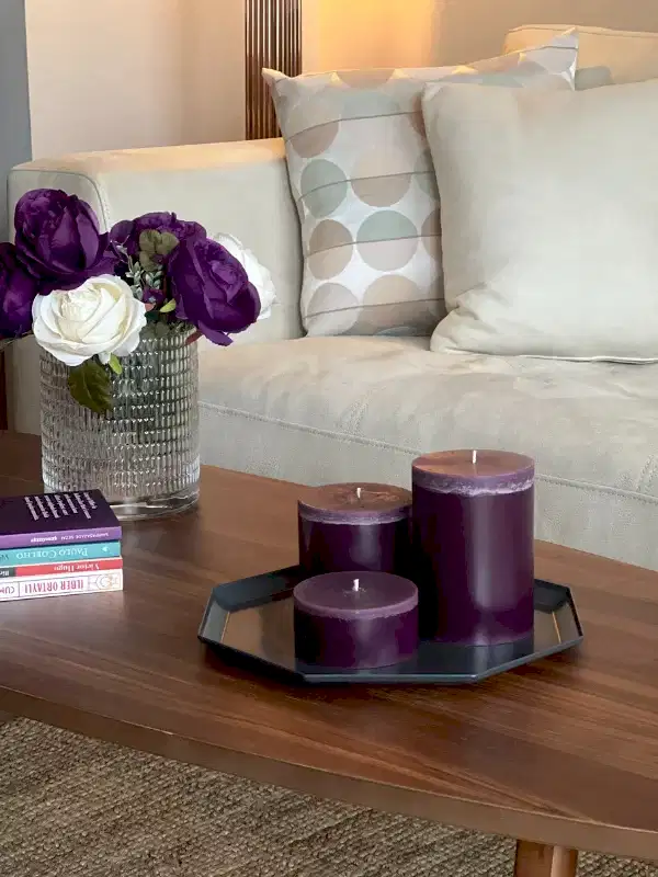 3'lü Set Silindir Beyaz Mum - Görsel 5