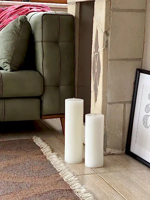Silindir Beyaz Büyük Mum