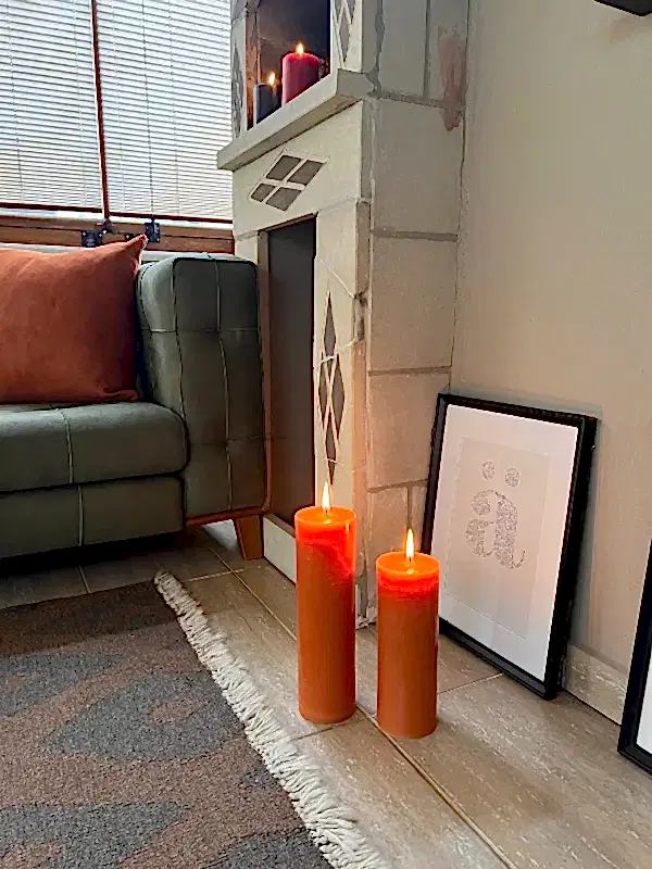 Silindir Turuncu Büyük Mum