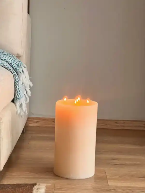 Beyaz Silindir Dev Mum - Görsel 4